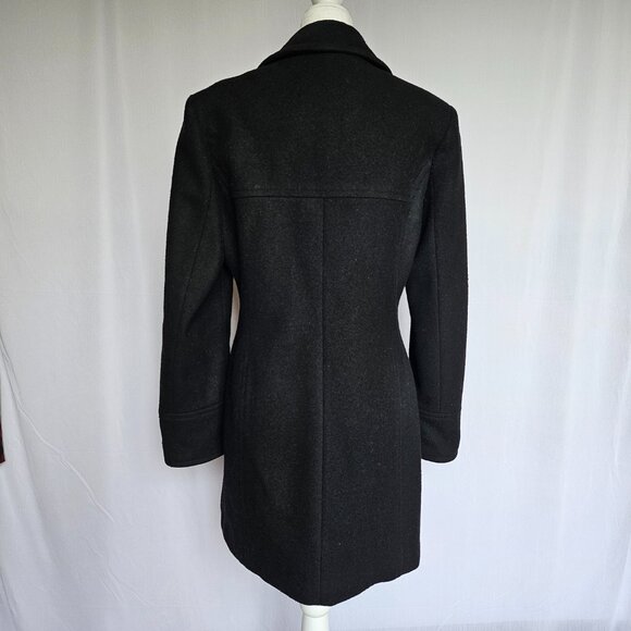 STEPHANIE MATHEWS Black Wool Women's Coat, Size S - Picture 5 of 12